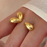 Golden Heart Water Drop Ring