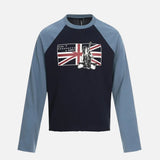 Trendy Rock Rap Print Raglan Long Sleeve T-Shirt