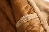 Plush Velvet Embroidered Furr Puffer Jacket