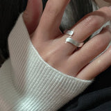 Geometric Asymmetric Matte Sterling Silver Ring