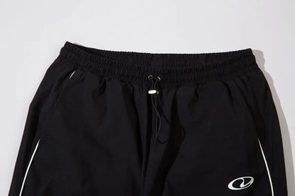 Y2K Black Patchwork Sports Pants