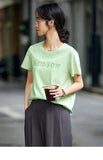 Embroidered Summer Cotton Blend Women T-Shirt