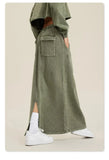 Women's Washed Loose Slit Long Skirt