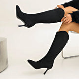 Elegant Classic Knee Zip-Up Thin High Heels Boots
