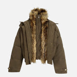 Premium Thick Fake Two Piece Fur Collar Puffer Jacket