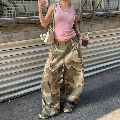 Streetwear Camouflage Oversized Boyfriend Jeans