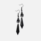 Gothic Black Bat Red Teardrop Earrings