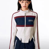 Japanese Style Retro Contrasting Color Casual Jacket