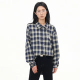 Women Luxury Japanese Style Plaid Blouse Shirt