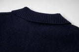 Retro Cartoon Lapel Drop Embroidery Contrast Sweater