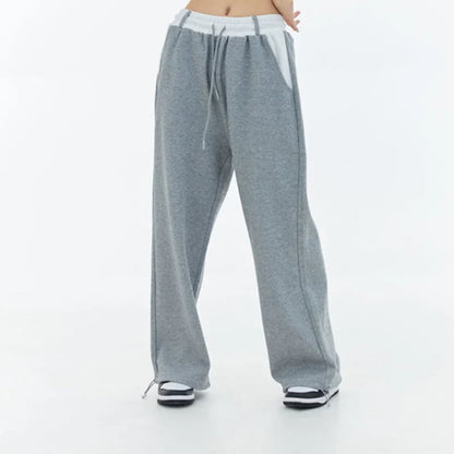 High Waist Patchwork Wide Leg Pants
