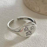 Minimalist Sterling Silver Flower Geometry Ring