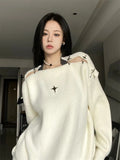 Star Loose Off Shoulder Sweater
