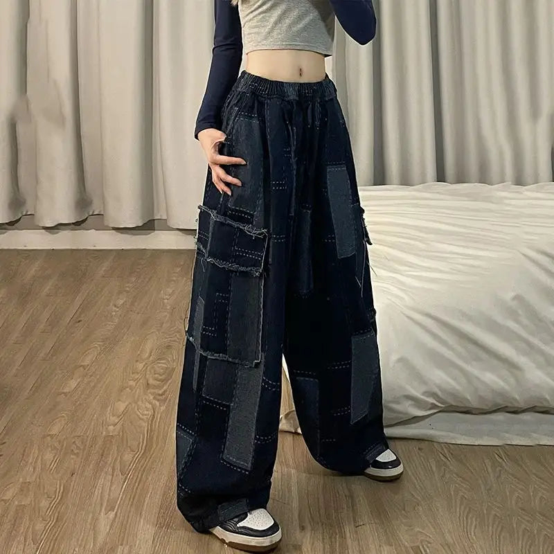 Y2k Denim Vintage Patchwork Baggy Pants