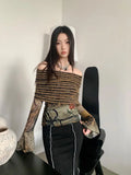 Folk Flare Sleeve Mesh Knit T-Shirt