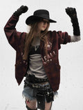 Y2K Spring Breathable Red Zip Up Hooded Sweatshirt