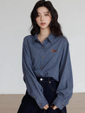 Oversize Vintage Plaid Japanes Style Blouse Shirt
