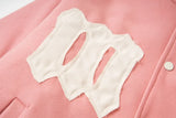 Quilted Stand Collar Letter Patch Varsity Jacket