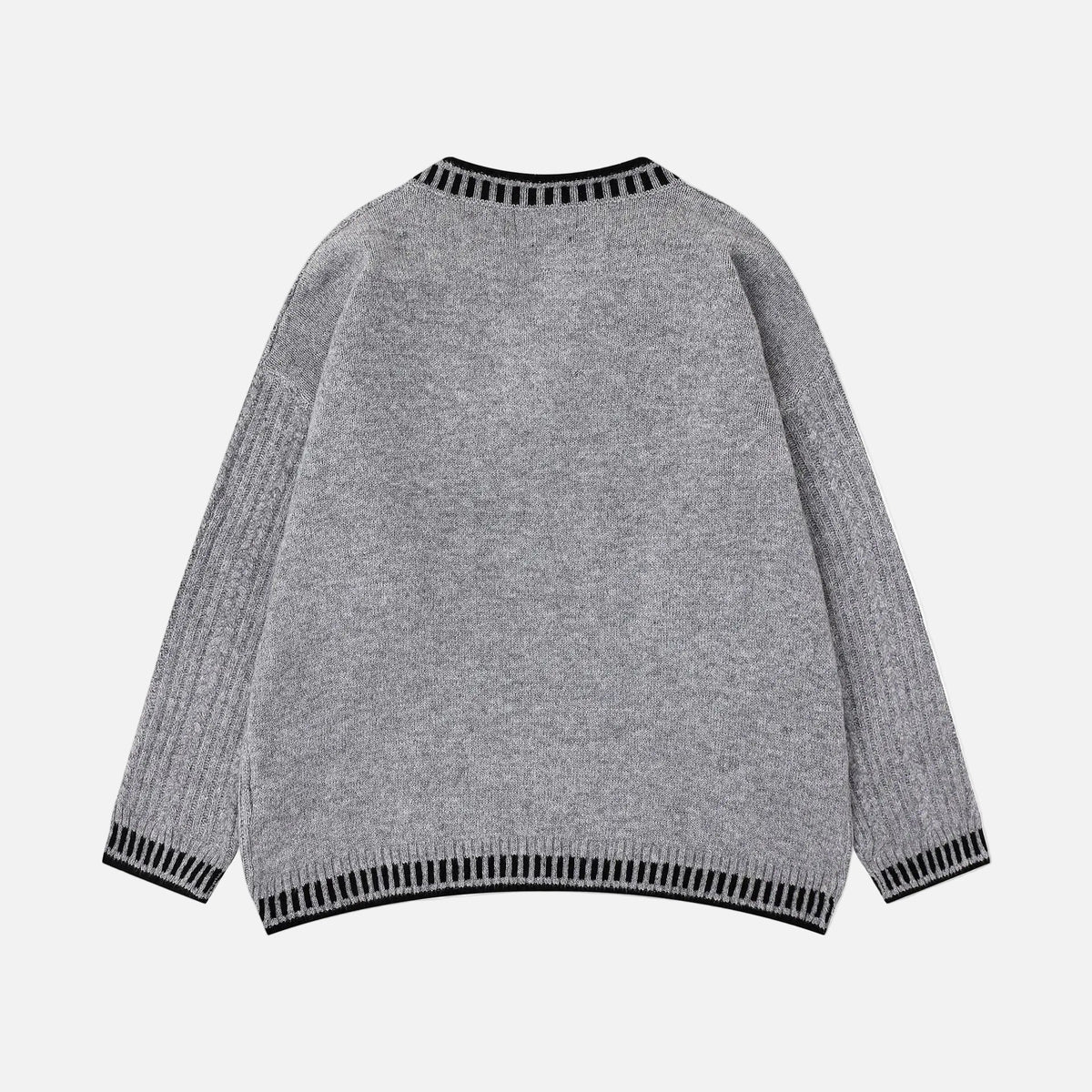 Breathable V-Neck Cable Knit Sweater