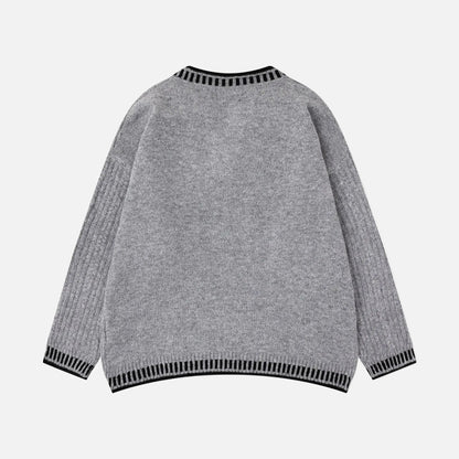 Breathable V-Neck Cable Knit Sweater