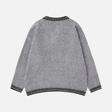 Breathable V-Neck Cable Knit Sweater
