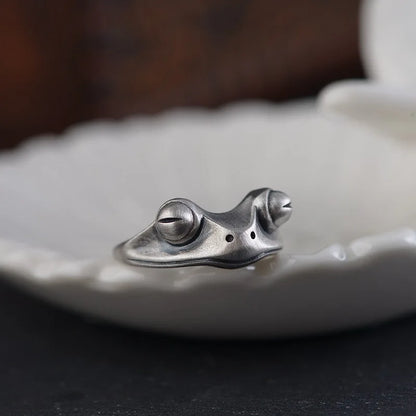 Gothic Adjustable Punk Frog Animal Ring
