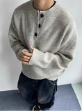 Plush Luxury Button Casual Long Sleeve Knit Sweater