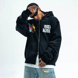 Cozy Bold American Style Painted Hoodied Sweatshirt