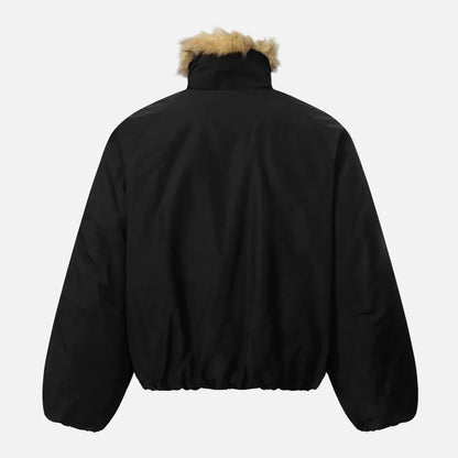 Retro Thick Quilted Fur Collar Jacket