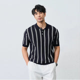 Men's Luxury Striped Casual Business Polo T-Shirt
