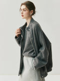 Lightweight Mock Neck Thick Zipper Cardigan