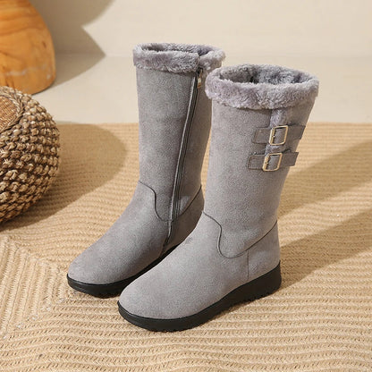 Classic Mid Calf Plush Snow Zipper Boot