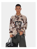 Camouflage Waffle Texture Long Sleeve T-Shirt