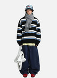 Streetwear Striped Knit Casual Sweater