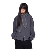 Winter Rivet Rabbit Ears Loose Casulal Sweatshirt
