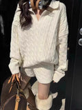Cable Knit Sweater and Shorts Set
