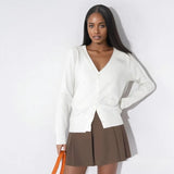 Women Casual Comfort V-Neck Knitted Cardigan