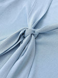 Light Blue French Casual Knitted T-Shirt
