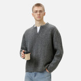 Streetwear 3D Cable Stitch Design Knitted Sweater