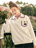 Y2K Elegant French Polo Neck Sweatshirt