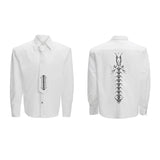 Embroidered Lapel with Contrast Color Shirt