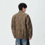 Stylish Distressed Multiple Zipper Leather Jacket