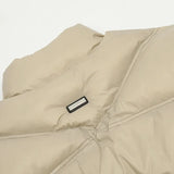 Metal Logo Stand Collar Down Bomber Jacket