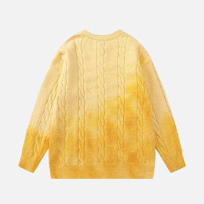 Y2K Colorful Gradient Cable Knit Sweater