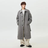 Korean Style Simple Solid Color Woolen Coat