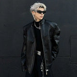 Metallic Deconstruction Darkwear Leather Jacket