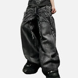 Model wearing the black Trailblazer's Rope-Trim Jeans
