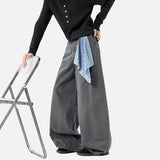 American Style Scarf Square Wide Leg Jeans