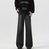 Elevated Solid Color Straight Baggy Jeans