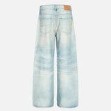 Vintage Distressed Washed High Street Wide Leg Jeans